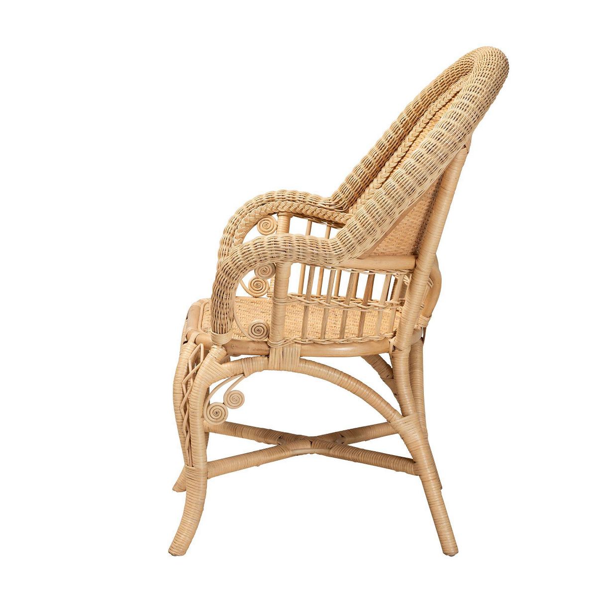 bali & pari Ratu Rattan Accent Chair: Handcrafted, Bohemian Design, No Assembly Required - thumbnail 4
