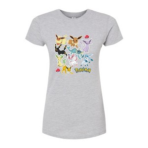 Women's - Pokémon - Eeveelution Stickers Fitted Graphic T-Shirt - 1 of 3