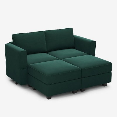 Belffin Modular Velvet Sleeper Sofa with Storage Seat (4 Seats + 4 Sides)