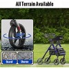 TopComfy Baby Walkers Foldable Rollator Walkers with Seat for Seniors, 350 lb Capacity, 8 Big Wheels, Trustworthy, Blue, 21.46"*8.07"*18.31" - 2 of 4