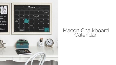 28.88" X 1.11" Macon Framed Magnetic Chalkboard Monthly Calendar White -  Kate And Laurel : Target