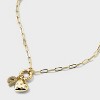 14K Gold Dipped Cubic Zirconia Puffy Heart Charm Q Initial Necklace - A New Day™ Gold - 4 of 4