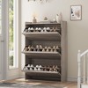 Shoe Cabinet with 2-4 Flip Drawers, Wooden Shoe Organizer with Adjustable Shelf, Shoe Storage for Entryway, Hidden Shoe Cabinet - 2 of 4