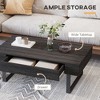 43.25" Wood Mid-Century Modern Coffee Table with Storage Drawer and Metal Sled Legs for Living Room - 4 of 4