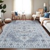 Vintage Area Rugs for Living Room Bedroom Washable Low Pile Non Slip Foldable Carpet Indoor Soft Retro Printed Distressed Rug - 2 of 4