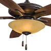 52" Minka Aire Mojo Oil Rubbed Bronze LED Indoor Ceiling Fan Tea Stained Glass Light Pull Chain for Living Room Dining Bedroom Kitchen - 3 of 4