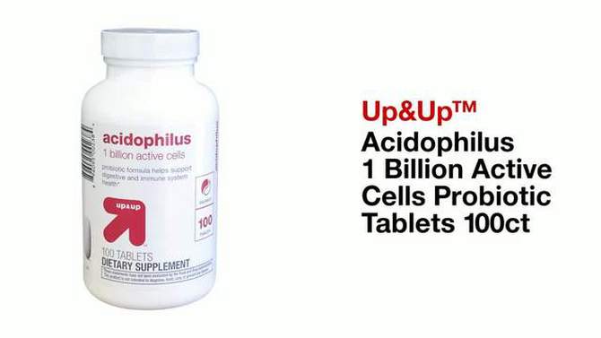 Acidophilus 1 Billion Active Cells Probiotic Tablets 100ct - up &#38; up&#8482;, 2 of 6, play video