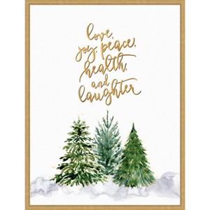 Amanti Art 23"x30" Christmas Trees Wishes Rosana Laiz Blursbyai Framed Canvas Wall Art - 1 of 4