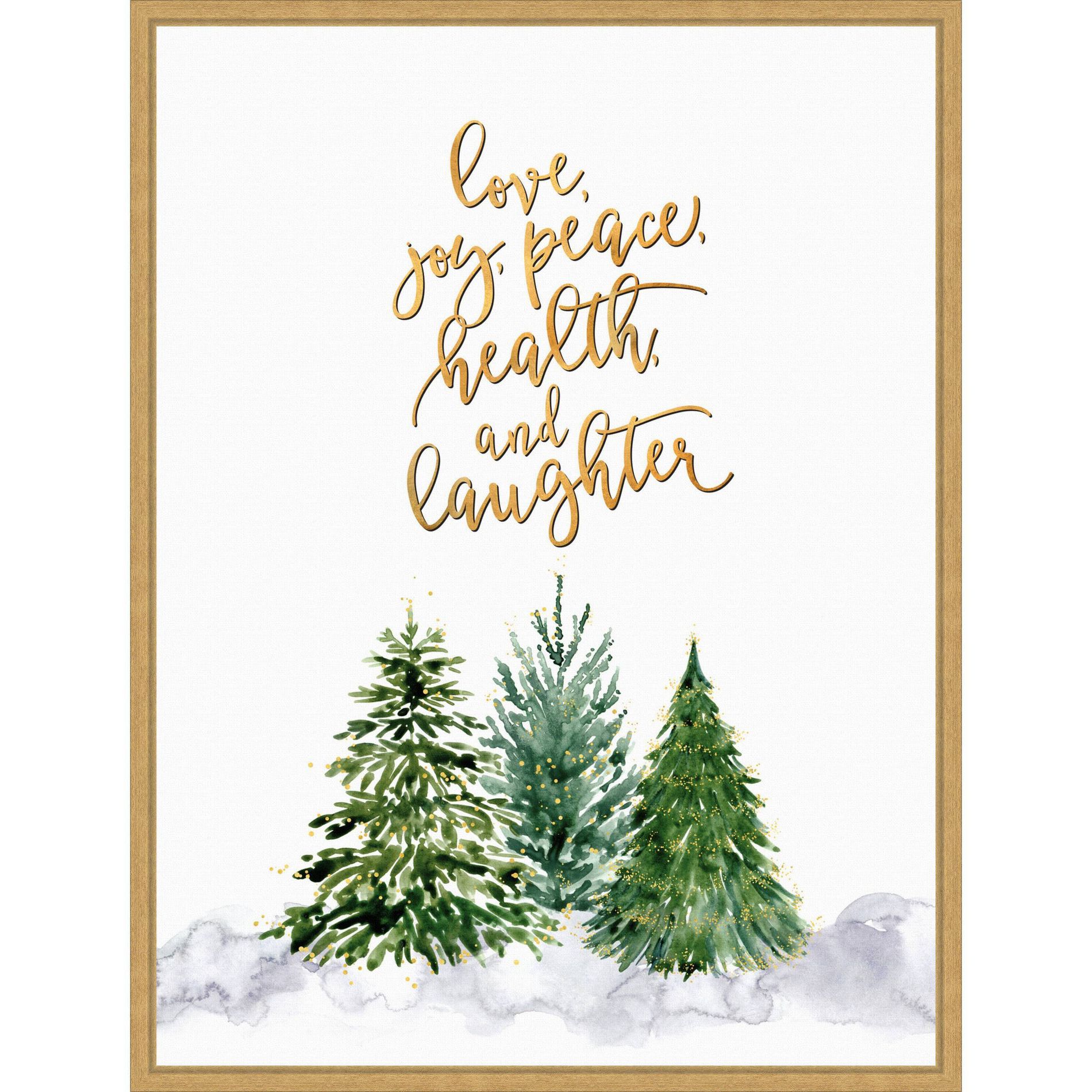 Amanti Art 23"x30" Christmas Trees Wishes Rosana Laiz Blursbyai Framed Canvas Wall Art