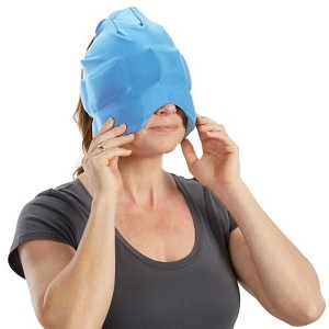 Aculief Headache, Migraine, & Stress Relief Hat - Natural Ice Mask for Tension & Muscle Pain – Light Blue - 1 of 4