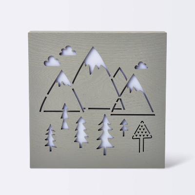 LED Light Box Mountains - Cloud Island™ Light Gray