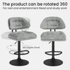 Hooseng Upholstered Bar Stool Set of 2, Liftable Counter Height Bar Stools with Black Metal Legs, Backrest and Footrest - 4 of 4