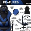 NicBex Adjustable Ergonomics Gaming Chair,360° Swivel Office Chairs with Head&Lumbar Pillow,90°-150° Reclining Chair for Office&Home,250lbs Max,Blue - 3 of 4