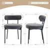 Dinning Chairs Set of 2 Modern Dinning Room Chair Mid Century Upholstered Kitchen Chair with Curved Backrest Thick Cushion for Kitchen Dinning Room - 2 of 4