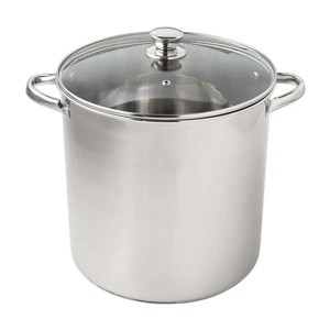Stainless Steel 16-Quart Stock Pot with Glass Lid, Induction Compatible, Stainless Steel, Dishwasher Safe - 1 of 2