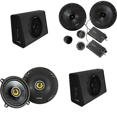 Kicker (2) 11PT250 Powered Sub Enclosure & 46CSS674 6.75" Component, 46CSC54 5.25" Bundle