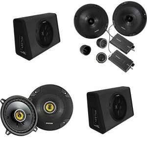 Kicker (2) 11PT250 Powered Sub Enclosure & 46CSS674 6.75" Component, 46CSC54 5.25" Bundle - 1 of 4