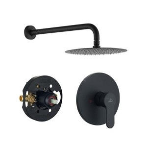 CASAINC 10" Wall Mount Round Fixed Shower System kit - 1 of 2