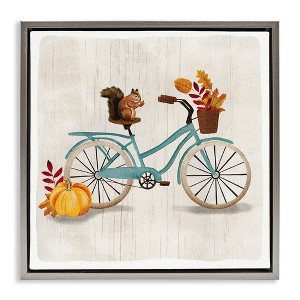 Stupell Industries Squirrel on Autumnal Bicycle, 25" x 25" - 1 of 4