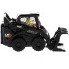CAT Caterpillar 242D3 Wheeled Skid Steer Loader w/Work Tools & Operator Special Black Paint 1/50 Diecast Model Diecast Masters - 3 of 4