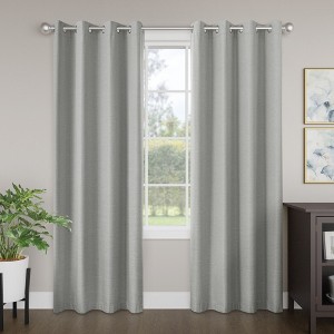 Awesome Home  Brushed Serengeti Stria 100% Blackout Grommet Pair (2 panels) - 1 of 4