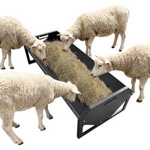 COZONY Heavy Duty Steel Livestock Feeding Trough, 22 Gallon 45.13" Hay Feeder for Horses, Goats, Sheep, Cattle & Alpacas, Large Farm Feeder - 1 of 4