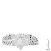 Steeltime Men's stainless steel double row wheat chain links and simulated diamonds lion head bracelet - 3 of 4