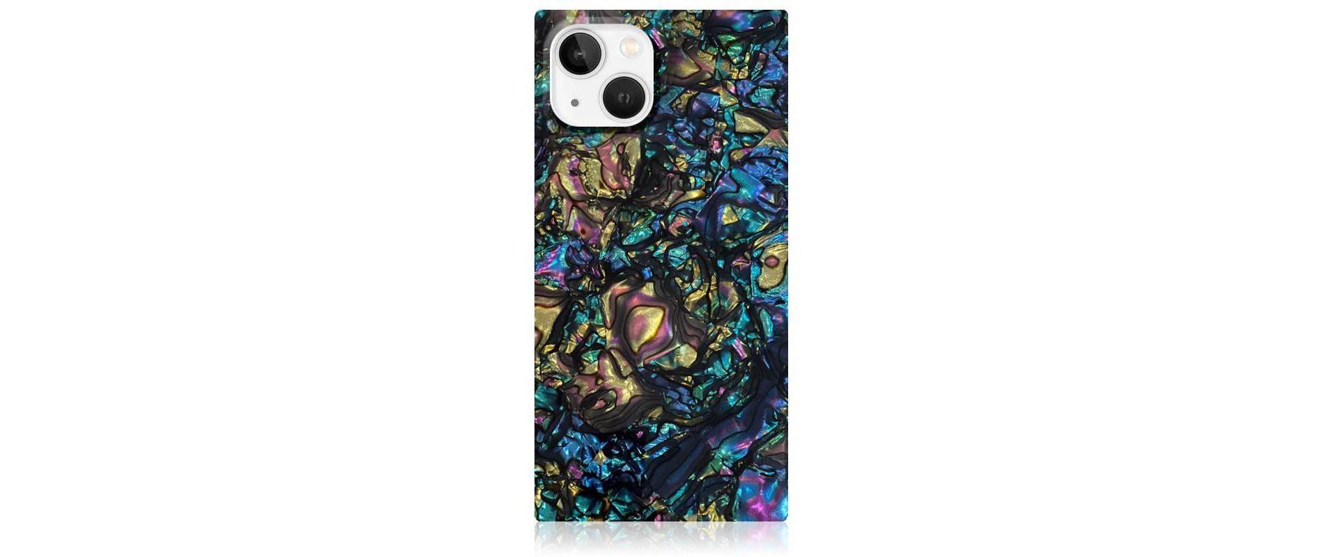 Flaunt Square iPhone Pop Music/Prince 16e/15/14/13 Cell Phone Case with MagSafe - Albone Shell Blue/Black/Gold