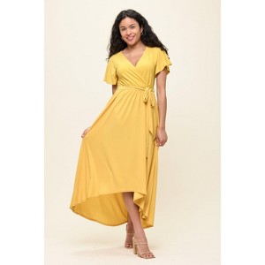 WEST K Women's Georgia Faux-Wrap Maxi Dress with High-Low Hem and Tie Waist - 1 of 4