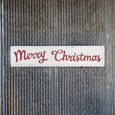 Park Hill Collection Corrugated Metal Merry Christmas Sign