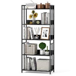Costway 1/2 PCS 5 Tier Bookshelf 62" Tall Bookcase with Tiltable Shelves Display Storage Rack