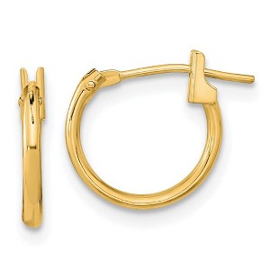 Black Bow Jewelry 11mm Children's Hinged Post Hoop Earrings in 14k Yellow Gold - 1 of 4