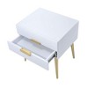 Royal Hampton Square End Table with Drawers, White & Gold - 2 of 4