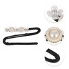 Unique Bargains Women's Flower Faux Pearls Hair Disk Black Beige 1 Pc - 3 of 4