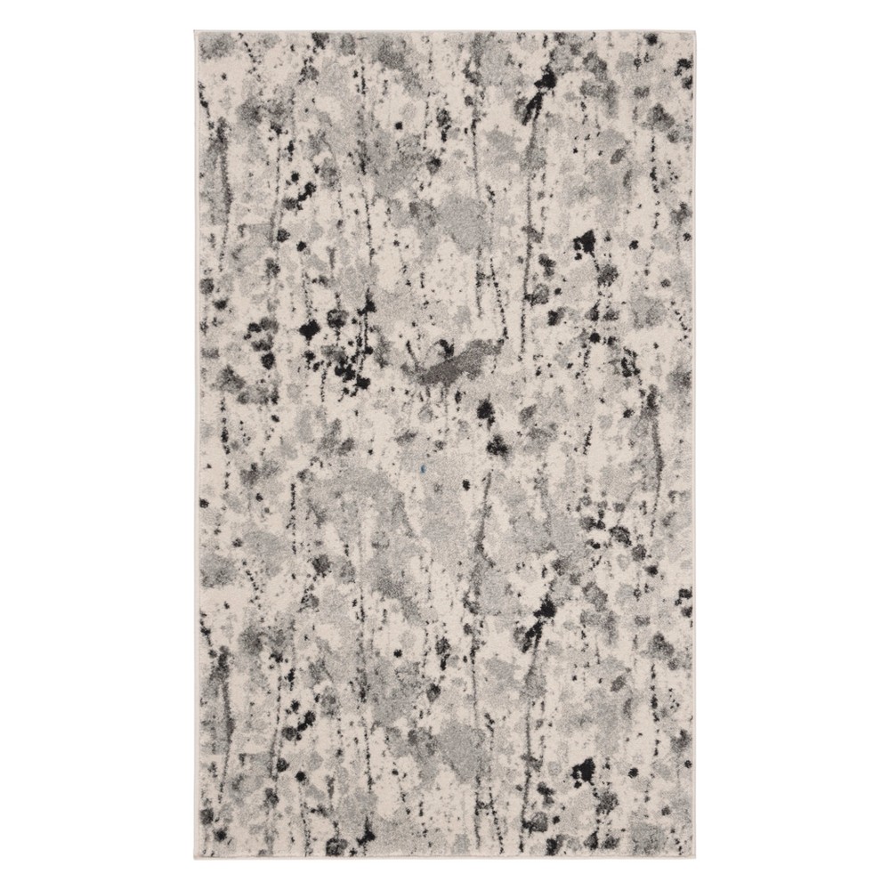 4'x6' Splatter Loomed Area Rug Ivory/Gray - Safavieh