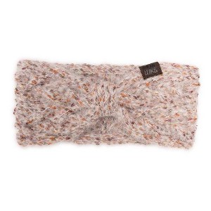 MUK LUKS Women's Space Dye Cable Headband, Ivory, OS - 1 of 3