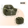 Faux Fur Bean Bag Chair with Footstool,Comfy Bean Bag Sofa for Adults and Kids,Stuffed Bean Bag Chair for Living Room,Reading Room-Coolbibila - 4 of 4