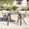 Garvee 71″ Marine‑Grade Aluminum Outdoor Dining Table Set with Umbrella Hole, 6 Aluminum Outdoor Dining Chairs with Quick-Dry Textilene Fabric - 3 of 4