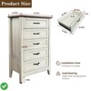 5 Drawers Dresser for Bedroom Wood Rustic Tall Chset of Drawers Farmhouse Dresser Chests w/Storage Organizer - 3 of 4