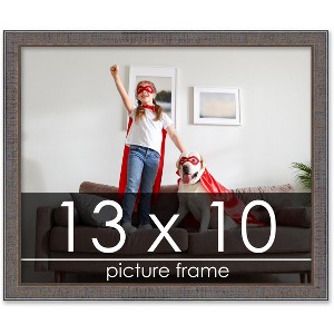 PosterPalooza | Photo Size Textured Grey Picture Frame - UV Acrylic, Foam Board Backing, Hanging Hardware - 1 of 4