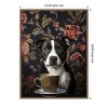 Amanti Art The Refined Staffy Cafe Moment by Mowzu  Framed Canvas Wall Art - 3 of 4
