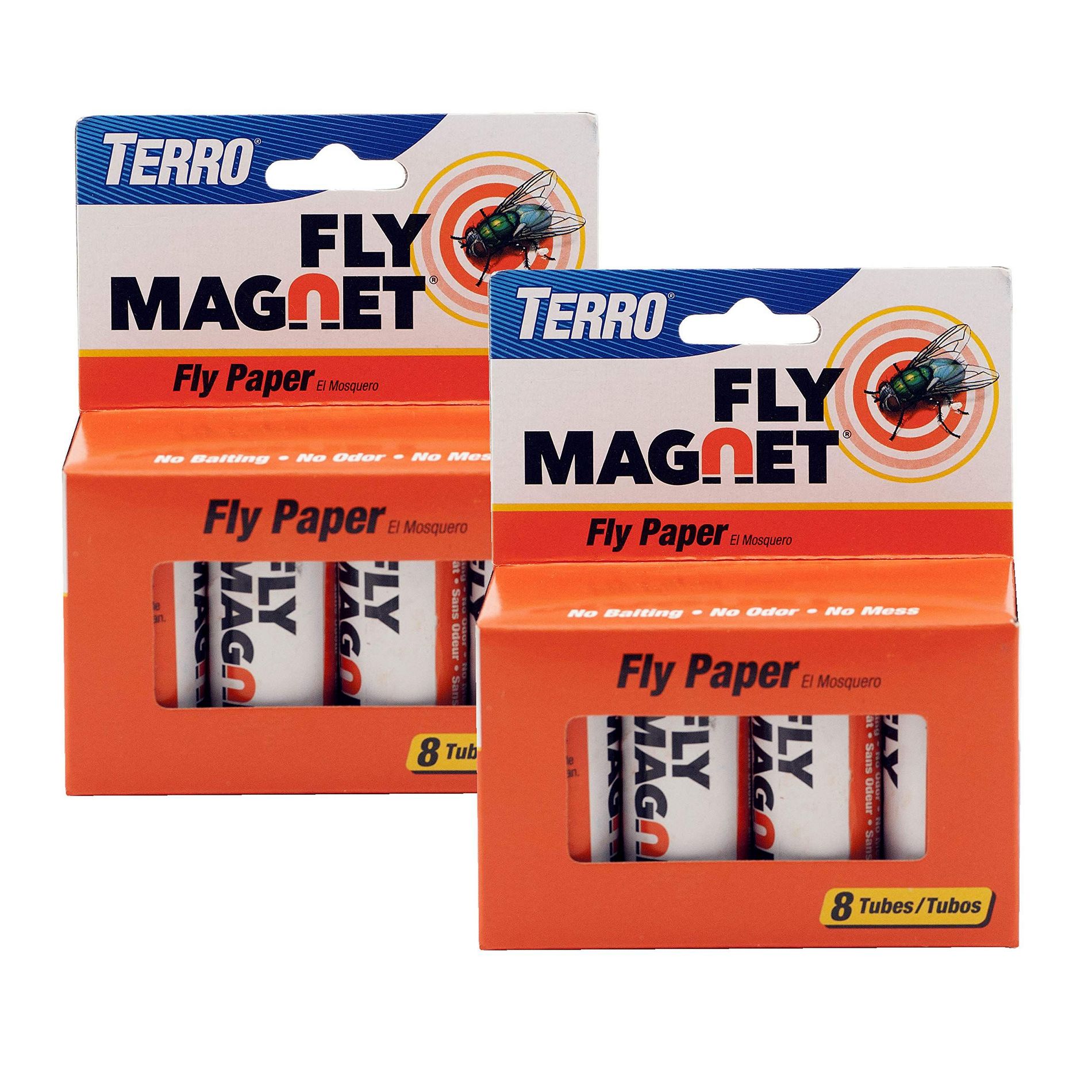 TERRO T518 Fly Magnet, 16 Total, 2 Pack, Sticky Fly Trap Indoor Hanging