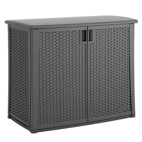 Suncast 3-Shelf Resin Base Garage Cabinet Locker, Gray 