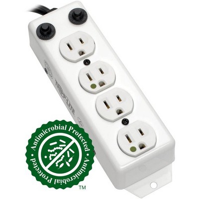 Tripp Lite Power Strip Hospital Medical 4 Outlet UL1363A 3'-10' Coiled Cord - NEMA 5-15P - 4 x NEMA 5-15R - 15 A Current - 120 V AC Voltage