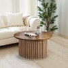 UbMelt Circle Coffee Table Modern 31.5 Inch Center Table with Sturdy Base for Living Room,Brown - 4 of 4