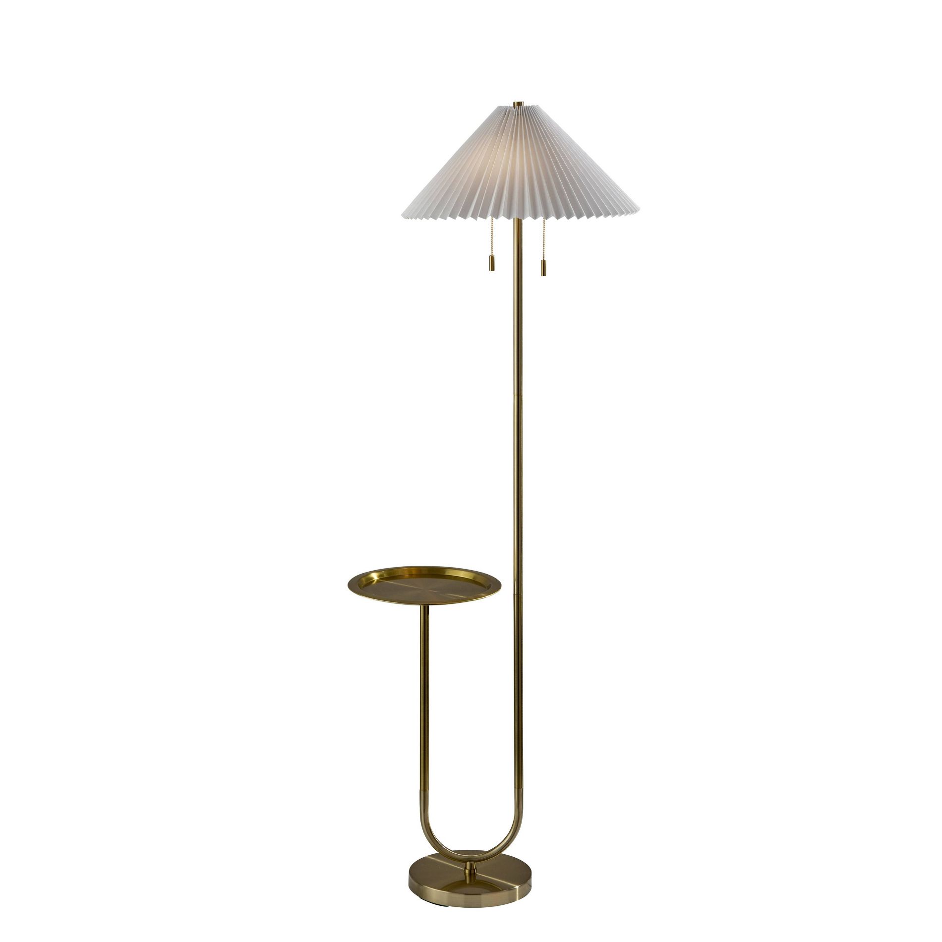 Adesso Uma Shelf Floor Lamp Antique Brass