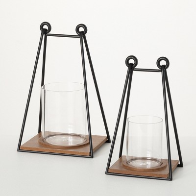 Lasercut Metal Lanterns, Set of 2