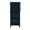 Maliang Decorative Storage Cabinet, Tempered Glass Door Storage Bookcase with Adjustable Shelf - 3 of 4