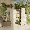 Syemin Storage Shed, Waterproof Large Storage Shed, Double Shelves for Cleaning Tools and Garden Accessories, White, 50"*29"*82" - 3 of 4