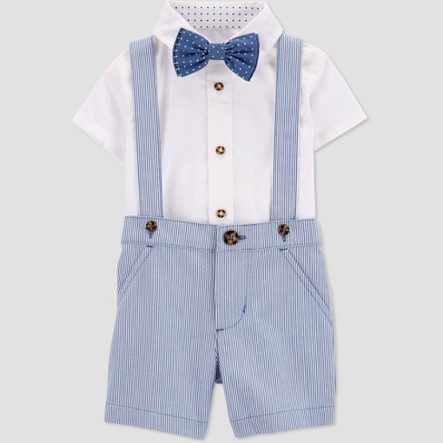 Carter\'s Just One You® : Suspender With & Blue/white Shorts - Set Target Striped Baby Bow Tie Boys\' Top